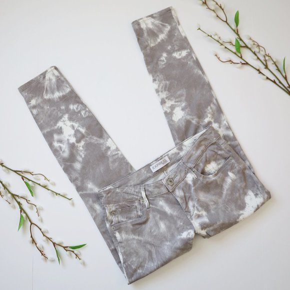 EXPRESS 2 Stella Ankle Low Rise Gray Tie Dye Jeans